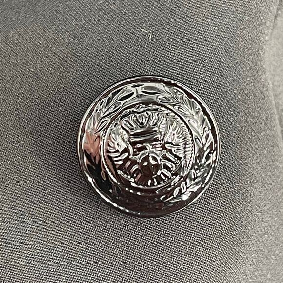 L’Agence Quinton Rosette Detail Long Tuxedo Jacket Coat In Black size 6 - Picture 7 of 15